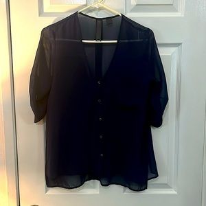 Sheer navy blue top